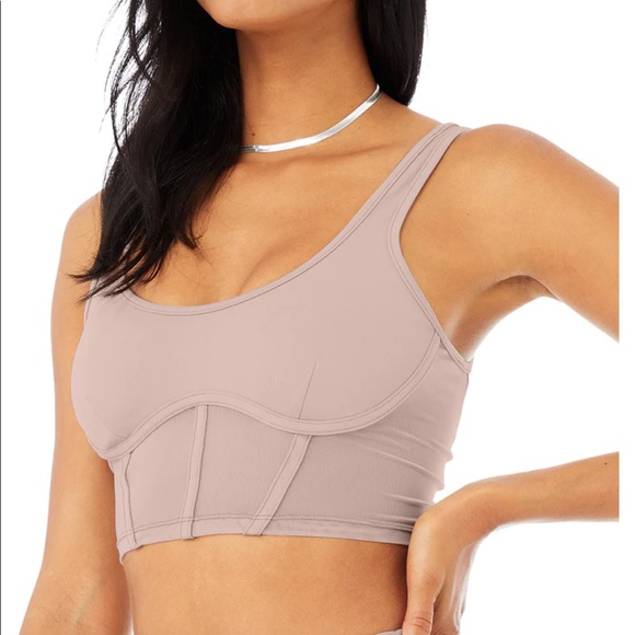 ALO Yoga Other - Alo Airbrush Mesh Corset Tank Dusty Pink M NWT